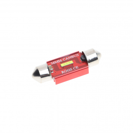 Автолампа C5W (SV8.5/8) LED 1 SMD 1860 WHITE 36мм с блокиратором ошибок CANbus 12-24V MISTAR /10