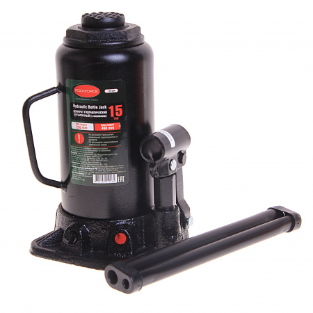 Домкрат гидравлический RF-T91504 бутылочный с клапаном 15т (выс.подъема 230-460мм) ROCKFORCE /1/2 Домкрат гидравлический RF-T91504 бутылочный с клапаном 15т (выс.подъема 230-460мм) ROCKFORCE /1/2