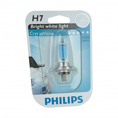 Автолампа H7 (55) PX26d CrystalVision 4300K (блистер) 12V PHILIPS /1/10