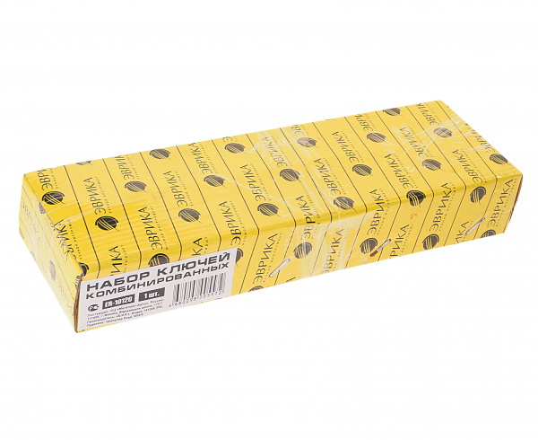 Набор ключей комбинированных (6,7,8,10,11,12,13,14,15,17,19,22мм) сатинированных планшет 12 предметов ЭВРИКА 1/20