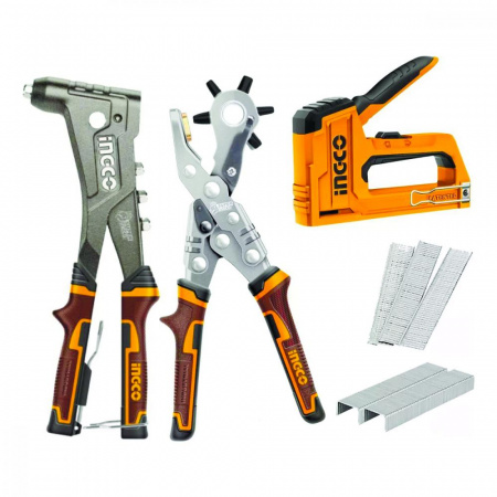 Набор степлер, заклепочник, дырокол SUPER INGCO HRSG0401 INDUSTRIAL