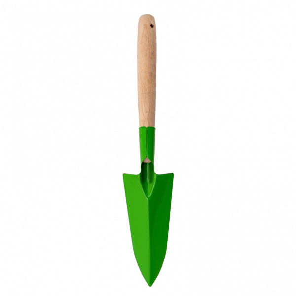 Совок посадочный узкий, 65 х 345 мм, стальной, деревянная рукоятка, Агроном, Россия, Сибртех