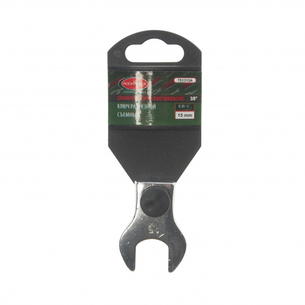 Ключ рожковый 15мм RF-751315A съемный 3/8", на пластиковом держателе ROCKFORCE /1