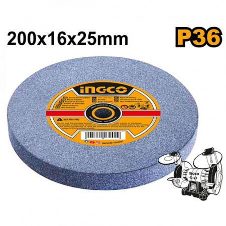 Круг шлифовальный INGCO 200*16*20 мм P36 AGW2006026 станок*