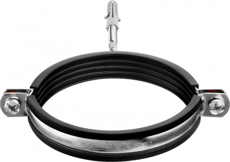 ЗУБР 4″, цинк, 1 шт, трубный хомут с сантехнической шпилькой и дюбелем (37866-107-116)