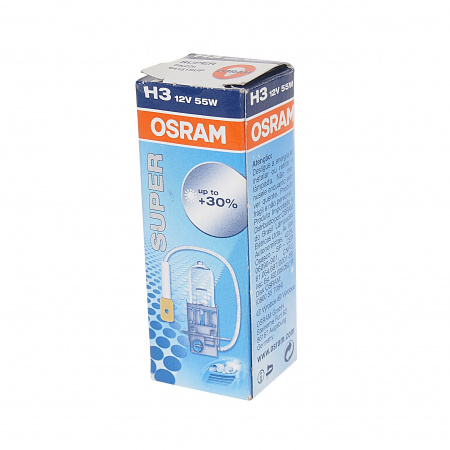 Автолампа H3 (55) PK22s+30% SUPER 12V OSRAM /1/10/100 HIT