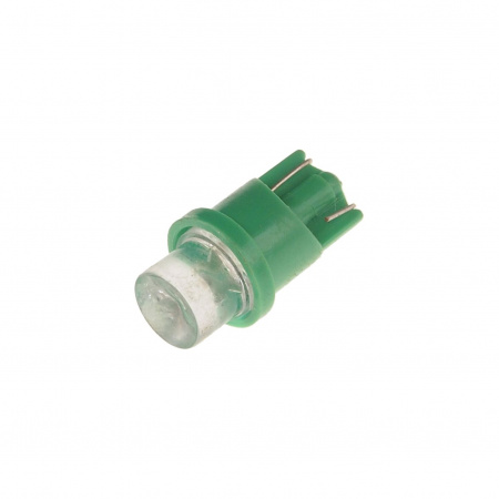 Автолампа T10W (W2,1x9,5d) 1 LED CONCAVE GREEN 8лм   12V MEGAPOWER /10 /100