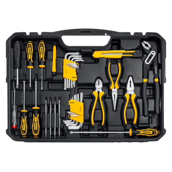 STAYER UNIVERSAL 150, 150 предм., (1/2″+ 1/4″), универсальный набор инструмента, Professional (27710-H150) STAYER UNIVERSAL 150, 150 предм., (1/2″+ 1/4″), универсальный набор инструмента, Professional (27710-H150)