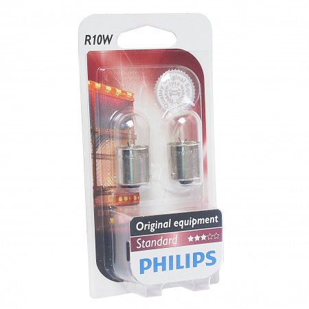 Автолампа R10W (BA15s) (блистер, 2шт) 24V PHILIPS /1/10