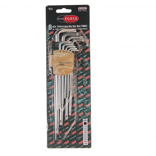Набор ключей TORX  RF-5098XL: экстрадлинных Т10-Т50 9пр.  на пласт. держат. ROCKFORCE /1/10/50 Набор ключей TORX  RF-5098XL: экстрадлинных Т10-Т50 9пр.  на пласт. держат. ROCKFORCE /1/10/50