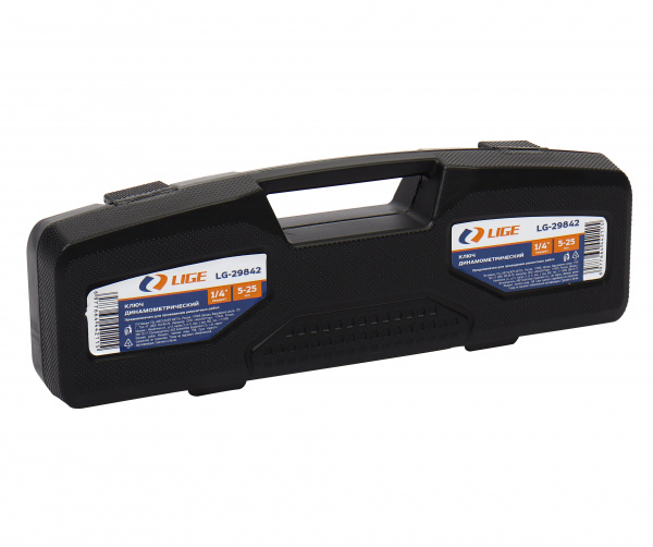 Ключ динамометрический 1/4" (5-25Nm) L-255мм в кейсе LG-29842 LIGE /1/10 NEW