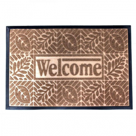 Коврик придверный BAIZHENG 50*80 (Welcome) коричневый (Bay) (30)