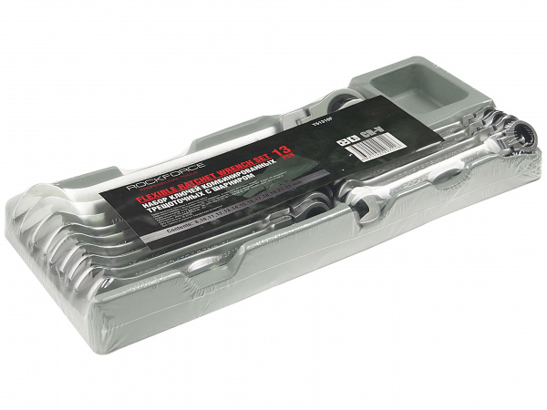 Набор ключей комбинированных RF-T51310F трещоточных с шарниром, 13пр.(8,10,11,12,13,14,15,16,17,18,19,21,22мм),в лотке ROCKFORCE /1/6 Набор ключей комбинированных RF-T51310F трещоточных с шарниром, 13пр.(8,10,11,12,13,14,15,16,17,18,19,21,22мм),в лотке ROCKFORCE /1/6