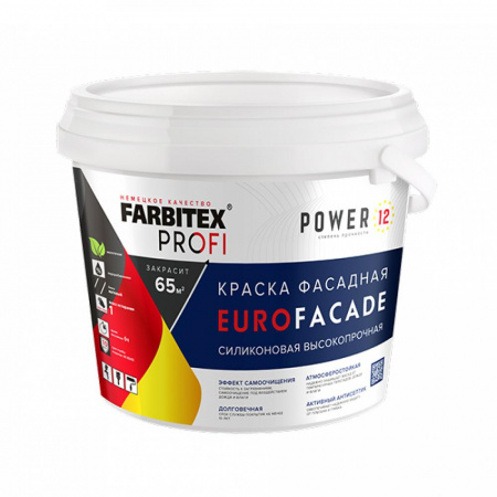 Краска фасадная силикон самоочищвысокопроч базаА12кг/8л(4)EuroFacade FARBITEX ПРОФИ
