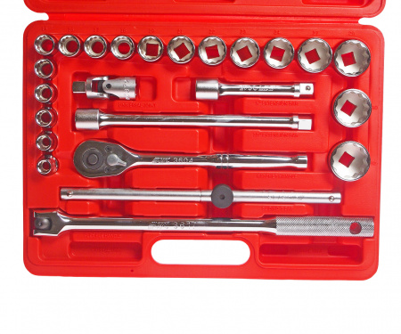 JTC Набор головок торцевых 1/2" 12-ти гранных 10-32мм 24 предмета в кейсе JTC JTC Набор головок торцевых 1/2" 12-ти гранных 10-32мм 24 предмета в кейсе JTC