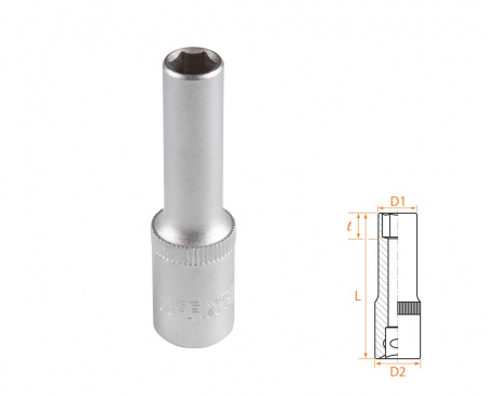 Головка торцевая глубокая шестигранная 3/8", 8 мм AFFIX AF00130008