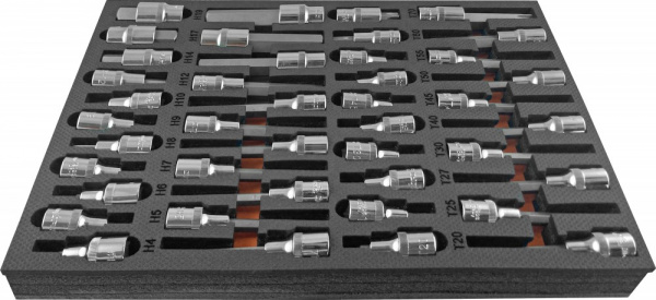 OMT42STE Набор насадок торцевых 1/2" DR, со вставками-битами TORX® T20-T70 в EVA ложементе 280х375 мм, 42 предмета OMT42STE Набор насадок торцевых 1/2" DR, со вставками-битами TORX® T20-T70 в EVA ложементе 280х375 мм, 42 предмета