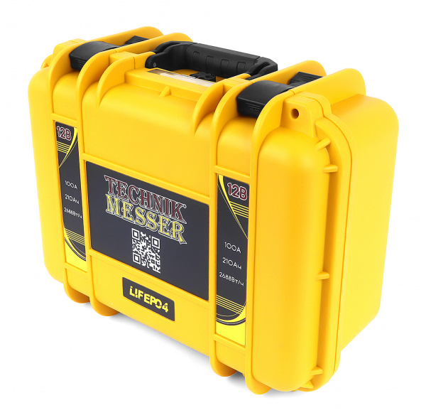 Литий-железо-фосфатный аккумулятор TECHNIK MESSER в защитном кейсе 12В 210Ач 100А с зарядным устройством 25А