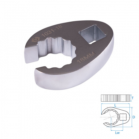 Ключ разрезной (воронья лапка) 18 мм, 3/8" KING TONY 1031-18R