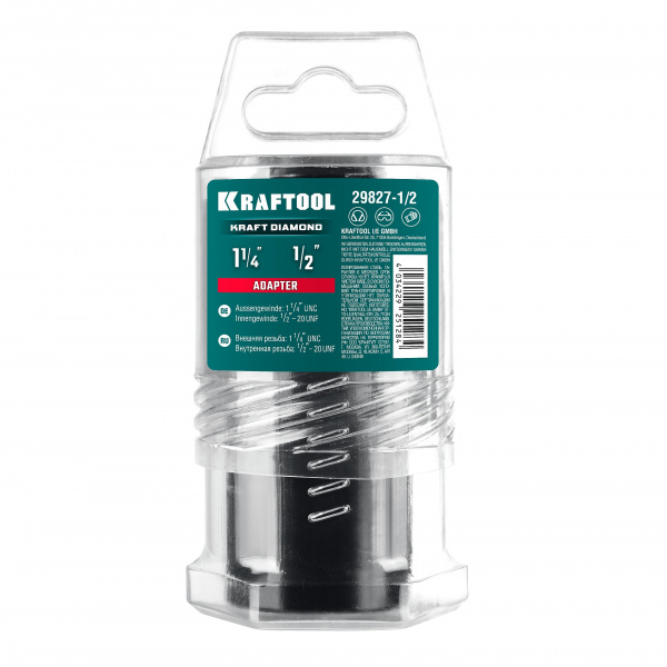 KRAFTOOL 1/2 - 1 1/4″, Адаптер для алмазных коронок (29827-1/2) KRAFTOOL 1/2 - 1 1/4″, Адаптер для алмазных коронок (29827-1/2)