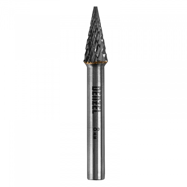 Борфреза по металлу твердосплавная, коническая, тип-M, 8 мм// Denzel