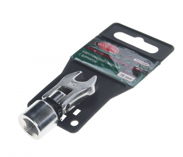 Ключ рожковый 10мм RF-751310AF съемный с шарниром 3/8", на пластиковом держателе ROCKFORCE /1