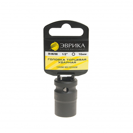 Головка торцевая 16мм 1/2" 6-гранная ударная L=40мм (с держателем) ЭВРИКА ER-95709H 1/144 Головка торцевая 16мм 1/2" 6-гранная ударная L=40мм (с держателем) ЭВРИКА ER-95709H 1/144