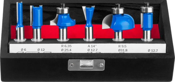 ЗУБР 6 шт, набор профильных фрез по дереву, Профессионал (28795-H6)