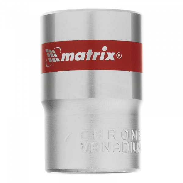 Головка торцевая, 18 мм, шестигранная, CrV, под квадрат 1/2, хромированная Matrix Головка торцевая, 18 мм, шестигранная, CrV, под квадрат 1/2, хромированная Matrix