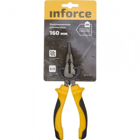 Никелированные длинногубцы Inforce 160мм 06-18-46