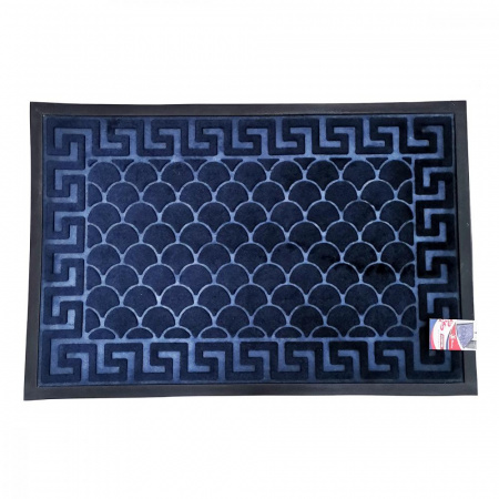 Коврик придверный BAIZHENG "Вязь" 60*90 Синий (Bay) (40)