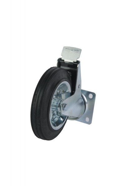 Колесо поворотное усиленное резина SRCB 80 200 мм с тормозом