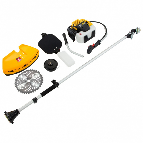 Триммер бензиновый DT 33, 33 см3, 1.8 л. с, неразъемная штанга, состоит из 2 частей Denzel 