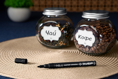 ЗУБР МК-200 черный, 1 мм маркер-краска (06326-2)