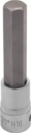 S09H4316 Насадка торцевая 1/2"DR с вставкой-битой шестигранной, H16, 100 мм