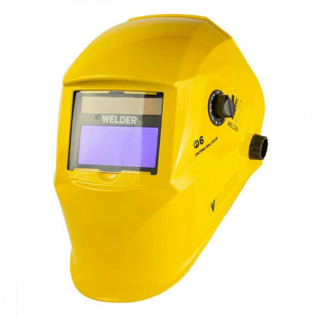Маска сварщика Ф 6, Хамелеон 93*43мм 4/9-13 DIN WELDER PRO  REAL COLOR Желтый