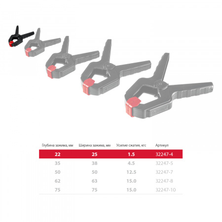 ЗУБР МЗ-40, 38 х 38 мм, пружинный зажим (32247-4)