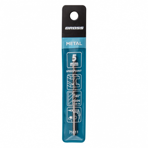 Сверло спиральное по металлу, 5 мм, HSS, 338 W Gross