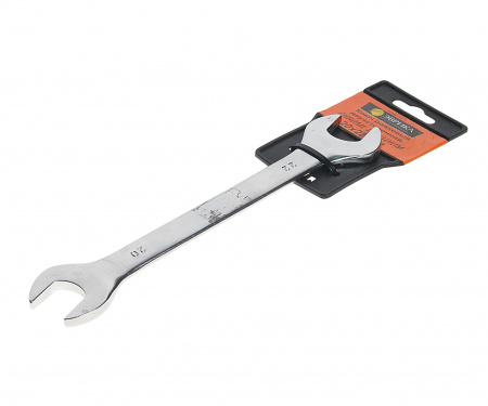 Ключ рожковый 20х22мм ER-32022 (Chrome vanadium) на держателе  сатинированный ЭВРИКА 1/10