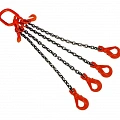 Стропы цепные четырехветвевые с укорачивающими и самозакрывающимися крюками
