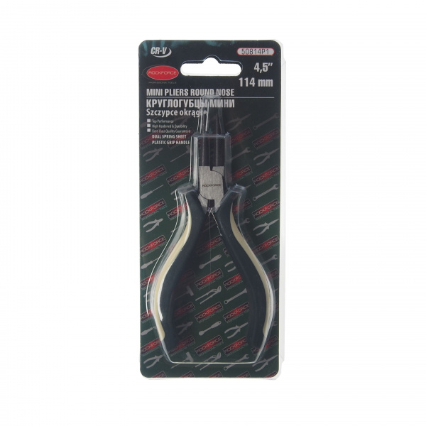 Круглогубцы RF-50814P1 мини Cr-V 4.5''-114мм, в блистере ROCKFORCE /1/