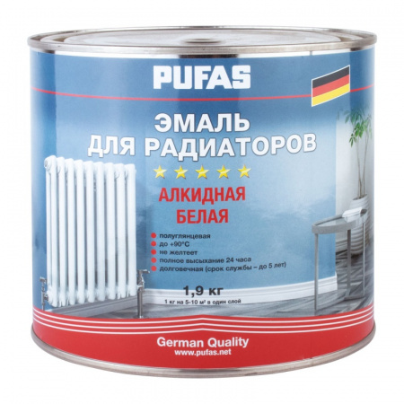 Эмаль для радиаторов Pufas белая (1,9 кг)