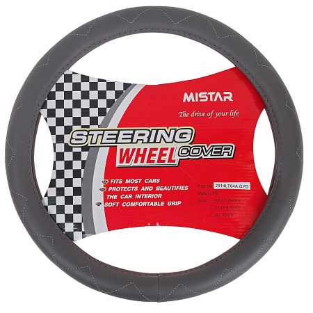 Оплетка руля MIS-2014LT04A (M) GREY MISTAR /1/25