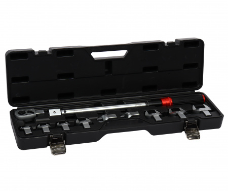 Ключ динамометрический 11пр.,14х18мм,1/2"с наб рожков насадок (13,14,15,17,19,22,24,27,30мм,40-220Nm) L-475мм,с быст фик в кейсе LG-S7911 LIGE/1/4 NEW