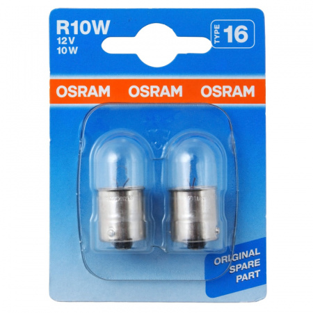Автолампа R10W (BA15s) (2шт) 12V OSRAM /1/10