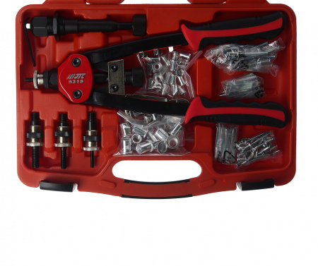 JTC Заклепочник ручной универсальный для резьбовых и вытяжных заклепок в кейсе JTC