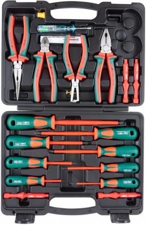 PSV118S Набор диэлектрический, отверток стержневых и шарнирно-губцевого инструмента, 18 предметов