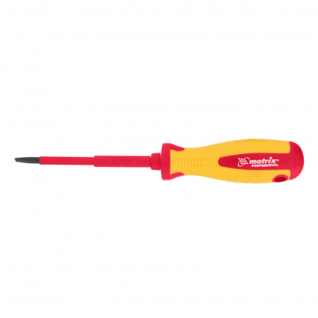 Отвертка Insulated, SL4 x 100 мм, CrMo, до 1000 В, двухкомпонентная рукоятка Matrix Professional