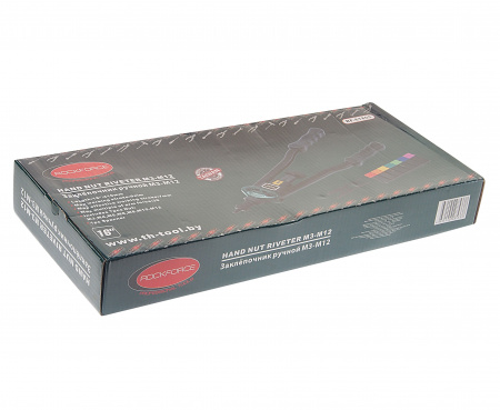 Заклепочник RF-67805 двуручный резьбовой усиленный со шкалой затяжки от 0-10мм(L - 380мм, резьбовые адаптеры - М3, М4, М5, М6, М8, М10, М12) ROCKFORCE