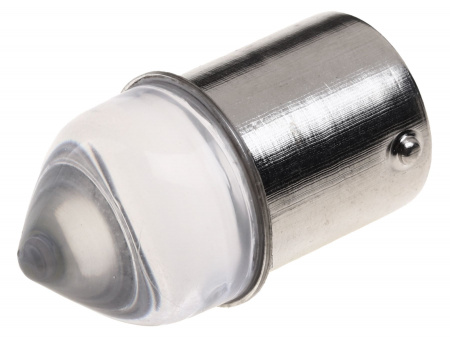 Автолампа R5W (BA15s) LED 9 SMD 3030 WHITE конус прозрачная линза 12V MISTAR /10